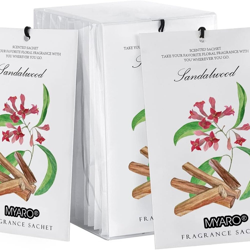 Scented Sachet House Air Freshener - 12 Pack Long Lasting Sandalwood Fragrance D